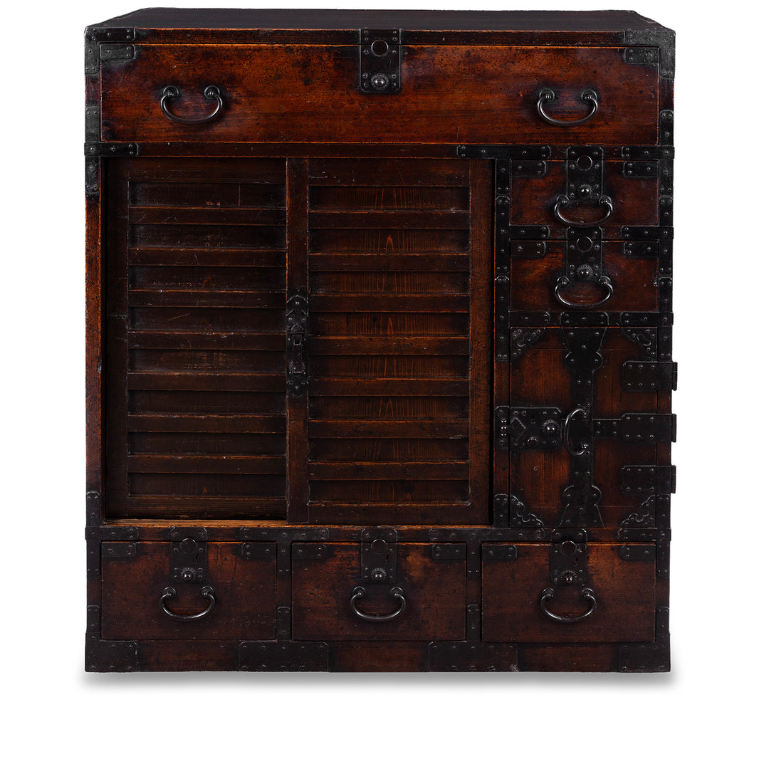 Edo Period Japanese Cho Dansu With Sliding Doors And Drawers | Indigo Antiques