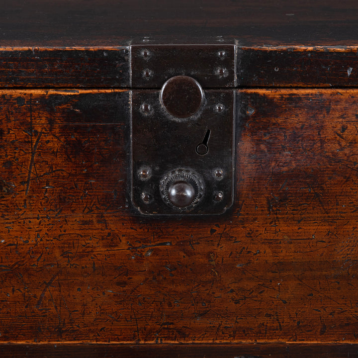 Locking Plate Detail From Edo Period Japanese Cho Dansu With Sliding Doors And Drawers | Indigo Antiques