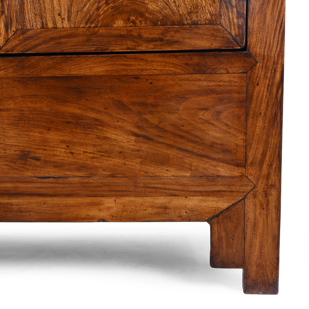 Leg Detail From Large Nineteenth Century Elm Compound Cabinet From Tianjin With Metal Hinges And Black Lacquered Interior | Indigo Antiques