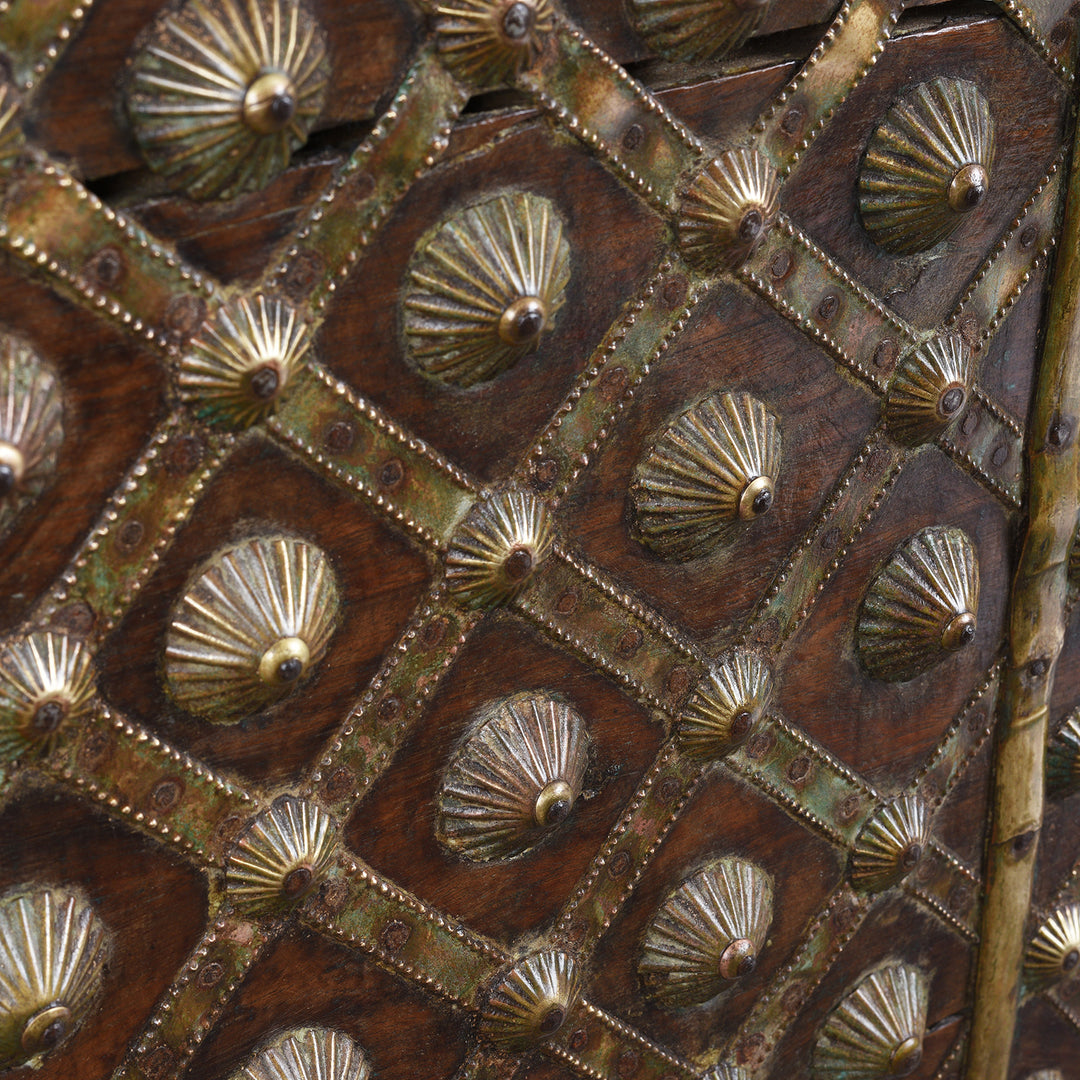 Studs Detail From Brass Bound Rosewood Chest From Gujarat With Studded Brass Decoration And Ring Handles, 19th Century