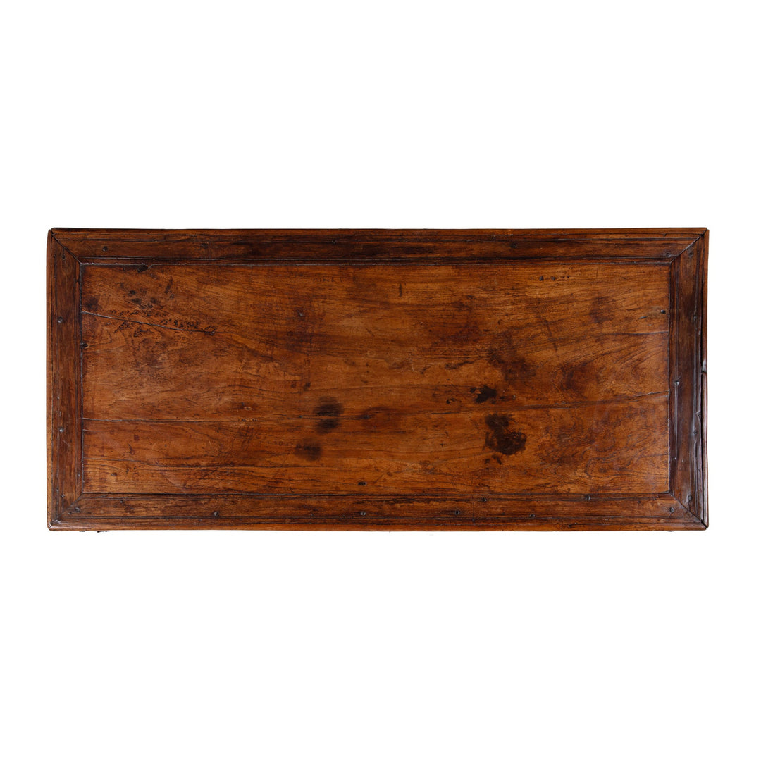 Top Down View Of Bijou Antique Gujarati Takhat Coffee Table In Carved Teak | Indigo Antiques