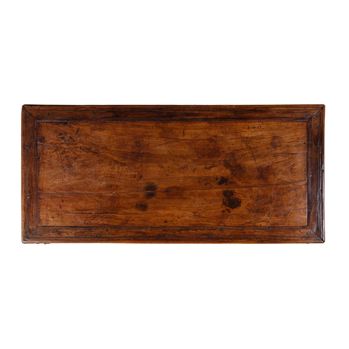 Top Down View Of Bijou Antique Gujarati Takhat Coffee Table In Carved Teak | Indigo Antiques