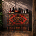 Painted Tibetan Storage Chest On Stand - 18th Century