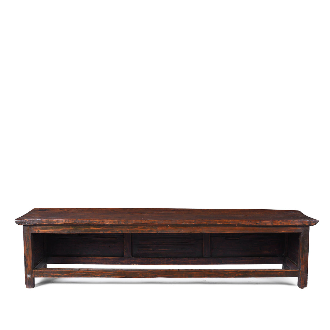 Back Of Antique Tibetan Painted Floral Choksar Prayer Table