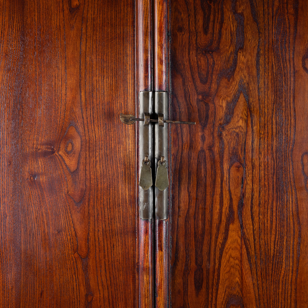 Latch Detail From Antique Chinese Red Elm Taper Cabinet