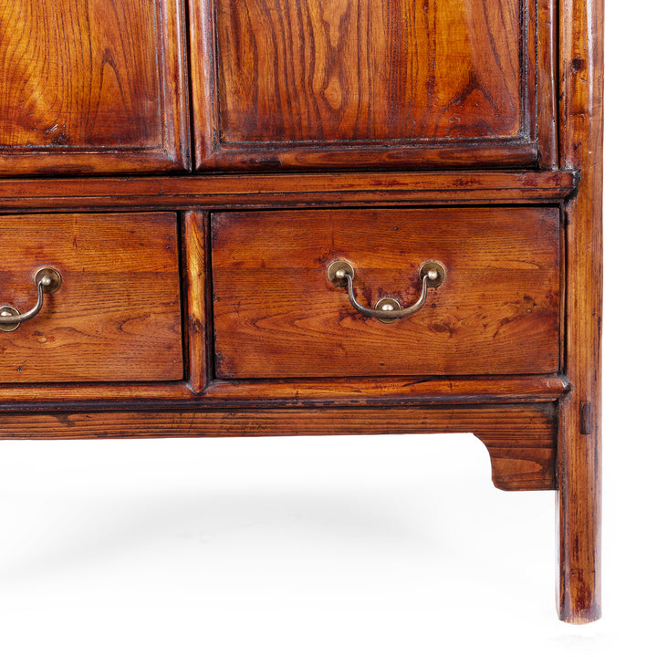 Red Elm Taper Cabinet From Shandong - 19th Century