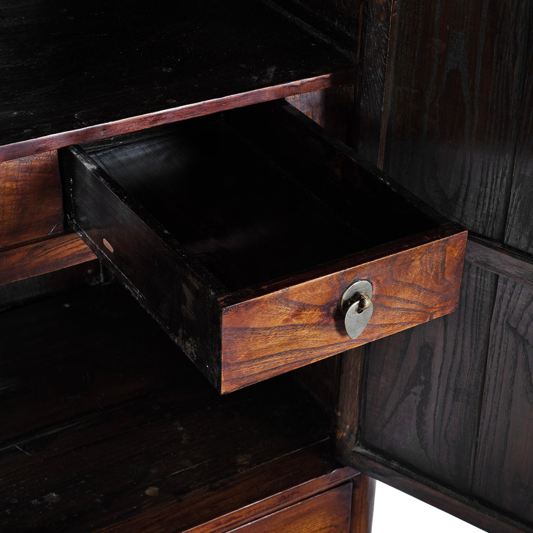 Drawer Detail From Antique Chinese Red Elm Taper Cabinet