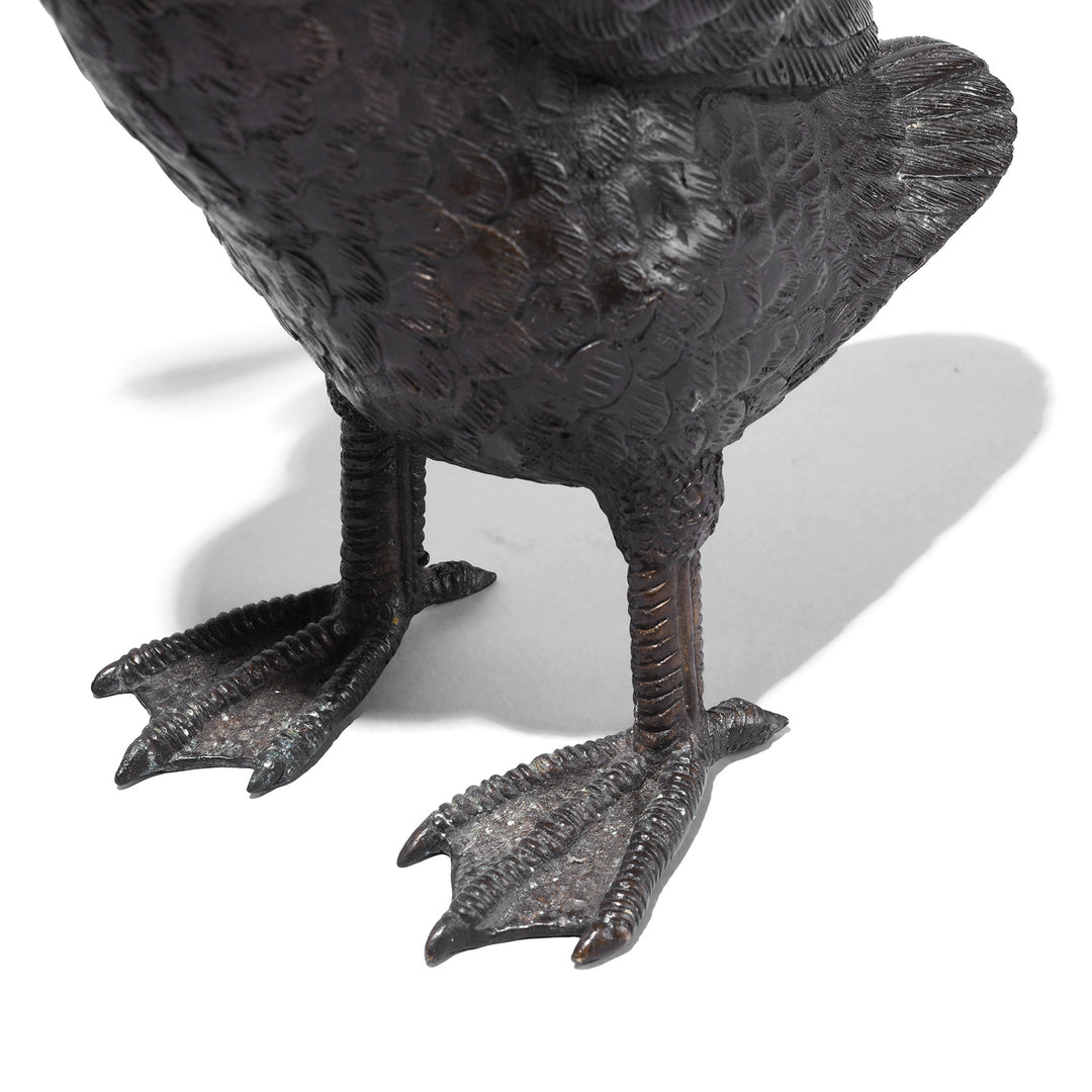 Feet Detail From Antique Japanese Bronze Duck Okimono | Indigo Antiques