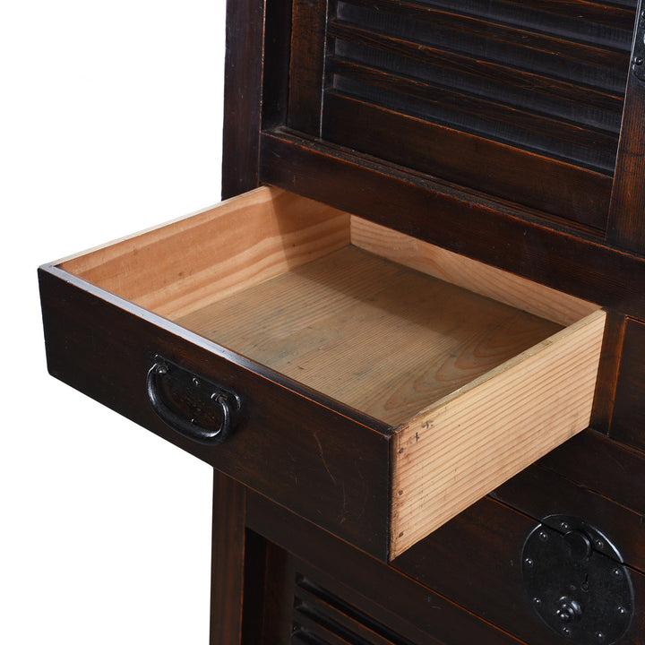 Drawer Detail From Antique Japanese Mizuya Dansu | Indigo Antiques