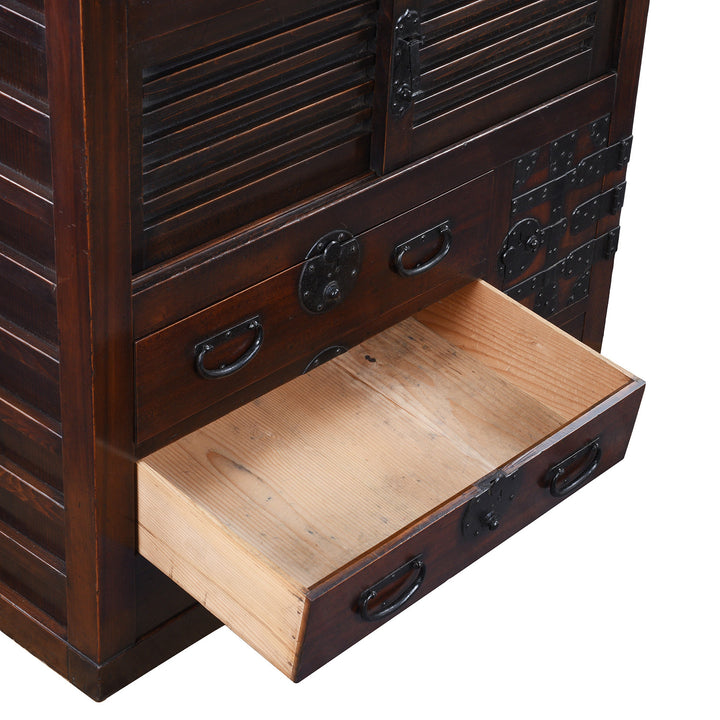 Drawer Detail From Antique Japanese Mizuya Dansu | Indigo Antiques