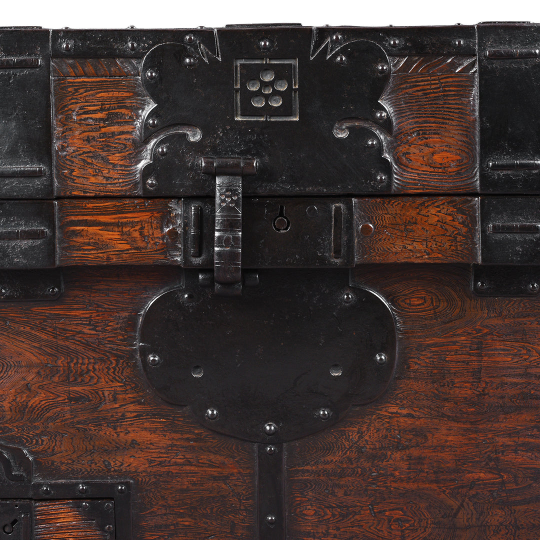 Latch Detail From Antique Japanese Nagamochi Kuruma Chest 
