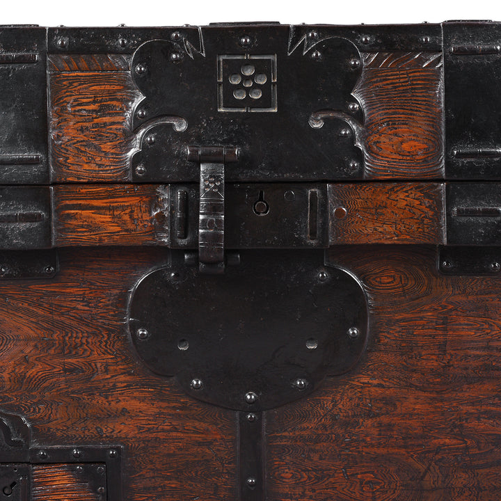Latch Detail From Antique Japanese Nagamochi Kuruma Chest 