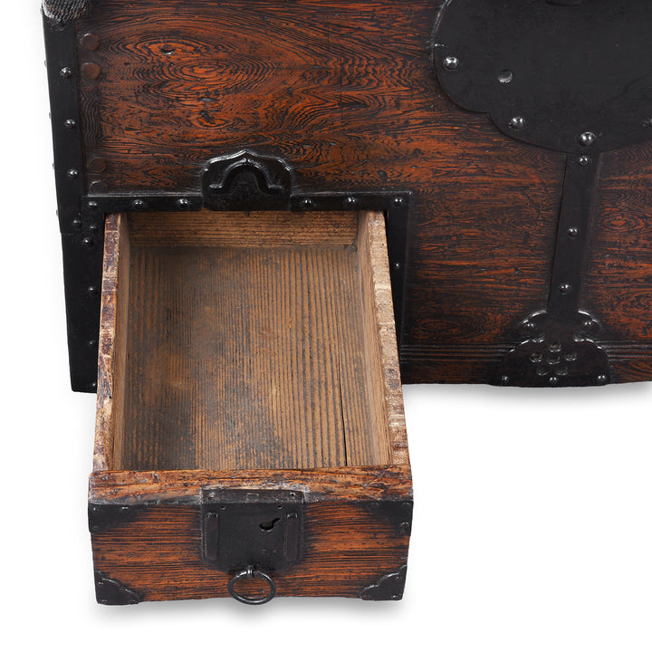 Drawer Detail From Antique Japanese Nagamochi Kuruma Chest 