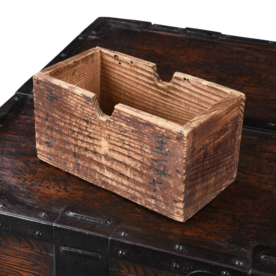 Secret Compartment Detail From Antique Japanese Nagamochi Kuruma Chest 
