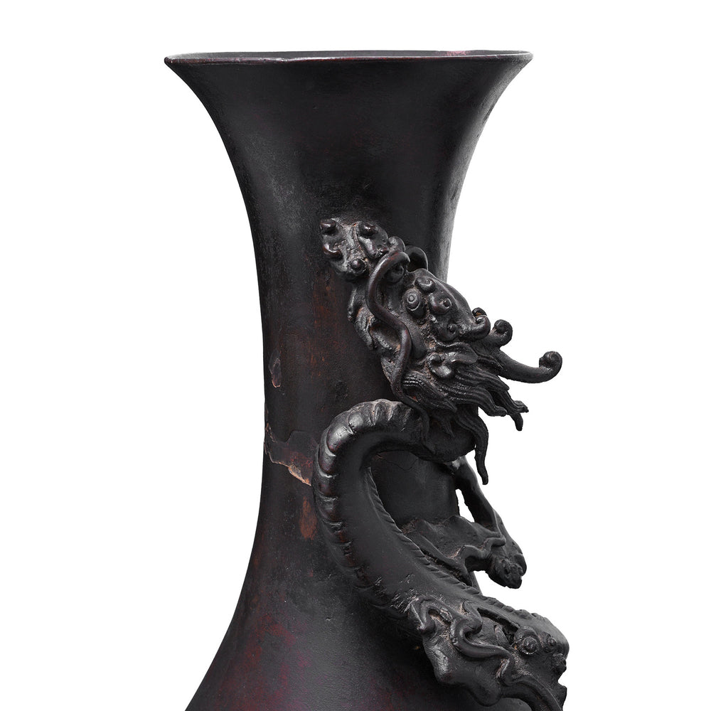 Dragon Detail From Japanese Antique Bronze 'Dragon' Vase | Indigo Antiques