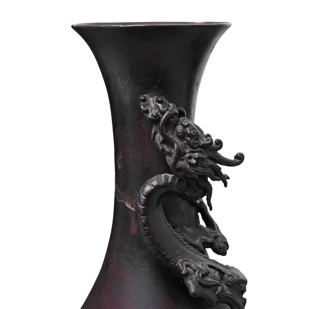 Dragon Detail From Japanese Antique Bronze 'Dragon' Vase | Indigo Antiques