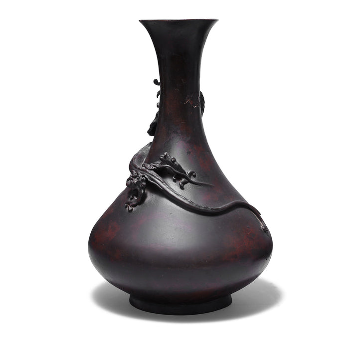 Back Of Japanese Antique Bronze 'Dragon' Vase | Indigo Antiques
