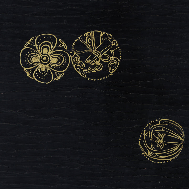 Artwork Detail From Back Of Antique Chinese Export Black & Gilt Lacquer Screen | Indigo Antiques