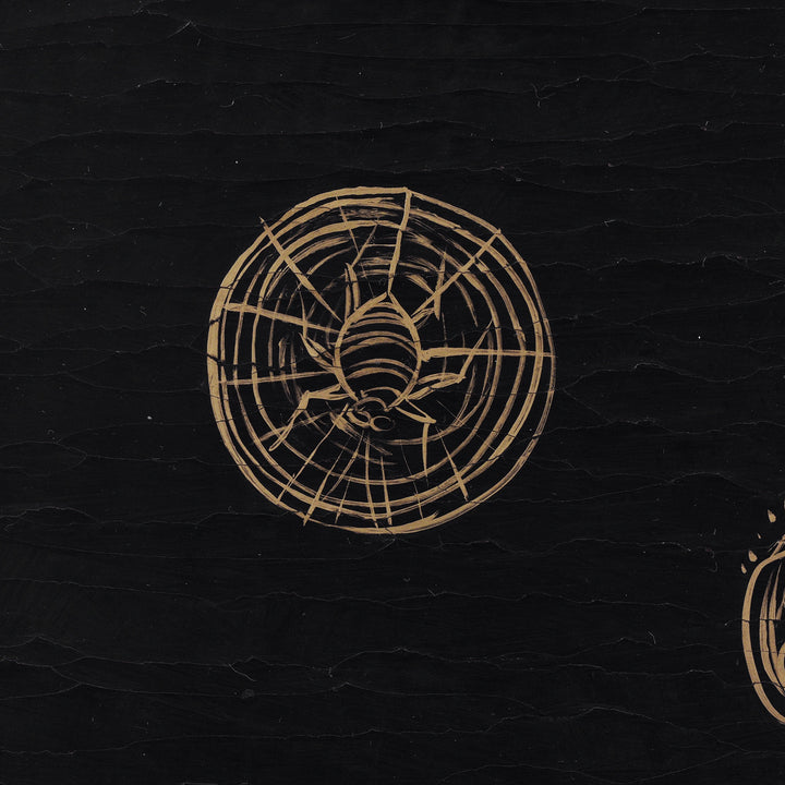 Artwork Detail From Back Of Antique Chinese Export Black & Gilt Lacquer Screen | Indigo Antiques