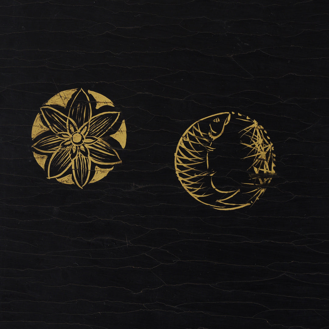 Artwork Detail From Back Of Antique Chinese Export Black & Gilt Lacquer Screen | Indigo Antiques