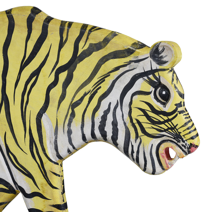 Face Detail From Vintage Painted 'Pull-along' Tigers | Indigo Antiques