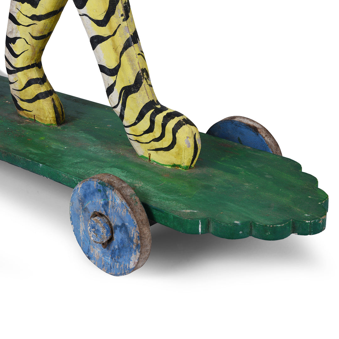 Paw Detail From Vintage Painted 'Pull-along' Tigers | Indigo Antiques