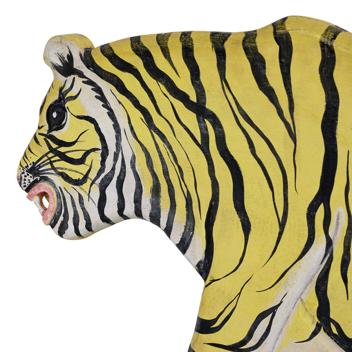 Face Detail From Vintage Painted 'Pull-along' Tigers | Indigo Antiques