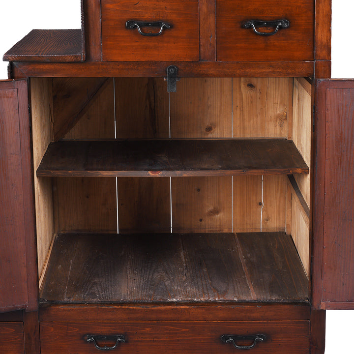Interior Of Antique Japanese Kaidan Dansu (Step Tansu) | Indigo Antiques