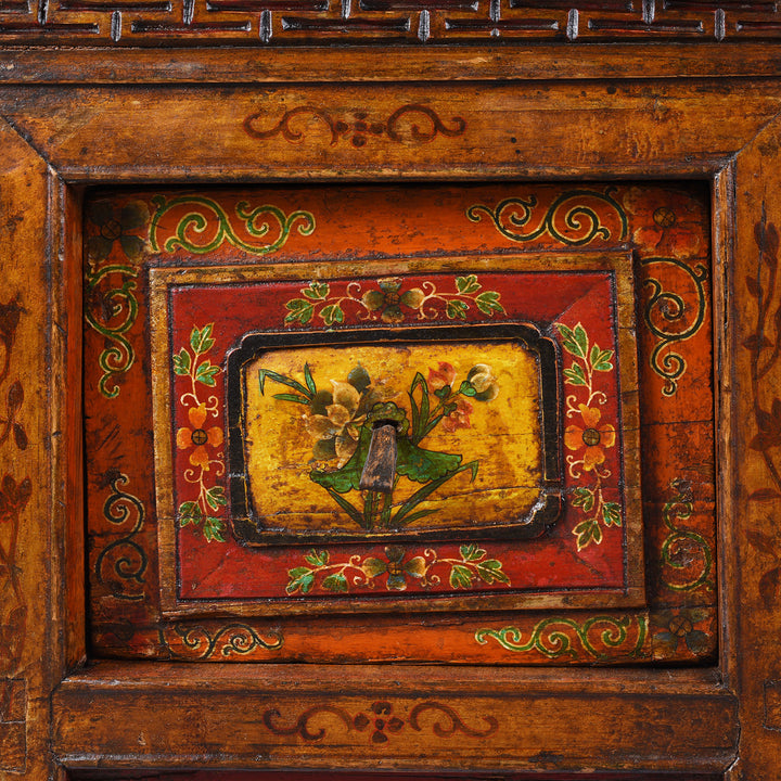Detail From Antique Tibetan Painted Choksar Prayer Table | Indigo Antiques