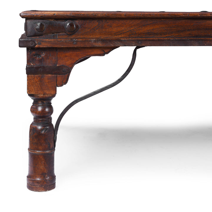 Leg Detail From Antique Indian Takhat Coffee Table From Shekhawati