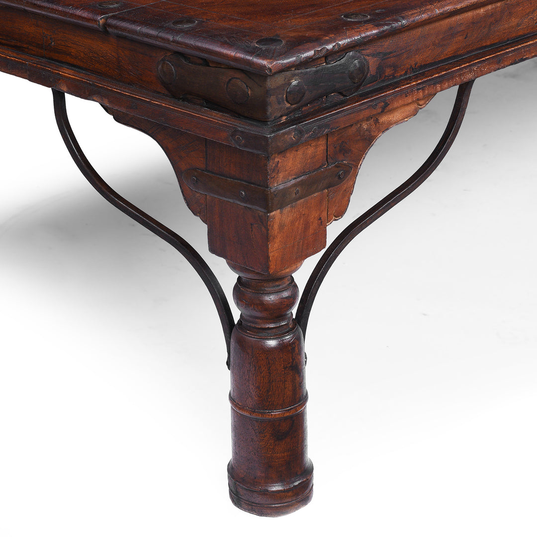 Iron Bar Detail From Antique Indian Takhat Coffee Table From Shekhawati