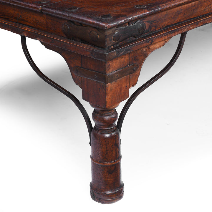 Iron Bar Detail From Antique Indian Takhat Coffee Table From Shekhawati
