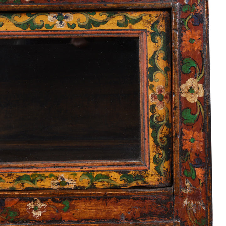 Artwork Detail From Antique Glazed Painted Tibetan Cabinet | Indigo Antiques