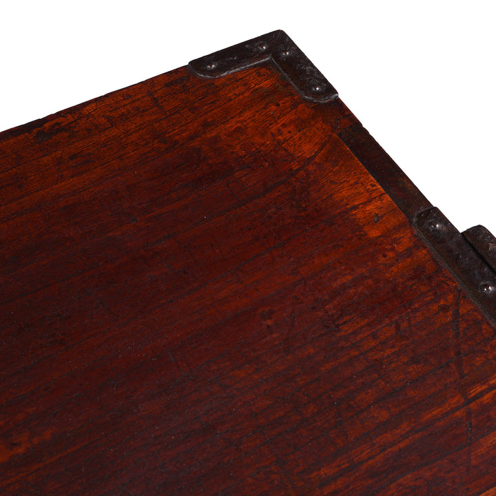 Surface Detail From Late Meiji Period Japanese Shōnai Bo-Dansu Kiri Wood Merchant's Chest With Black Lacquer Finish Hand Forged Iron Fittings Hidden Drawers And Original Locking Bar | Indigo Antiques
