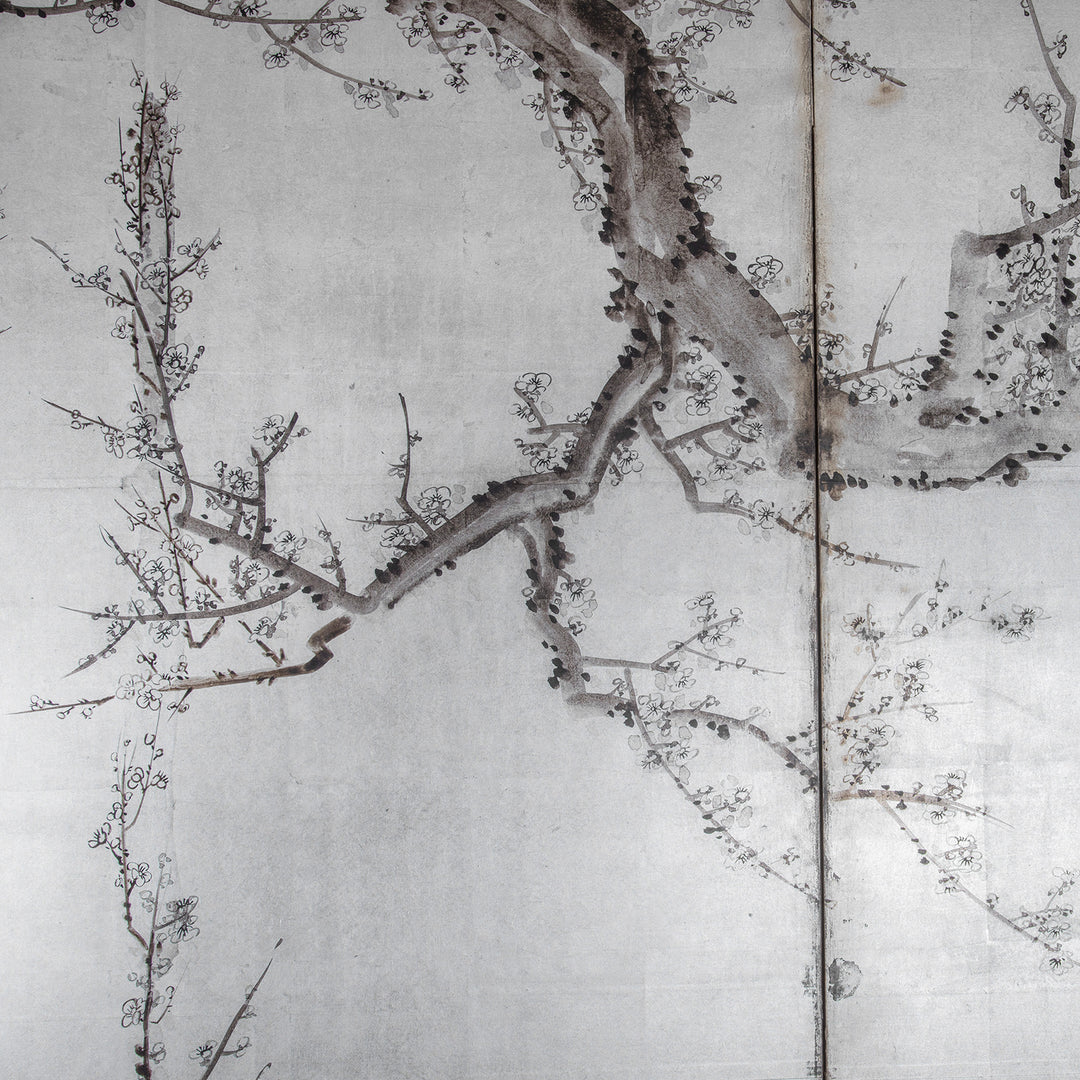 Artwork Detail From Japanese Silver Rinpa Byobu Screen 