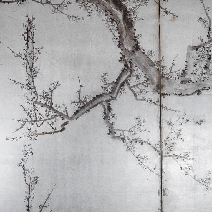 Artwork Detail From Japanese Silver Rinpa Byobu Screen 