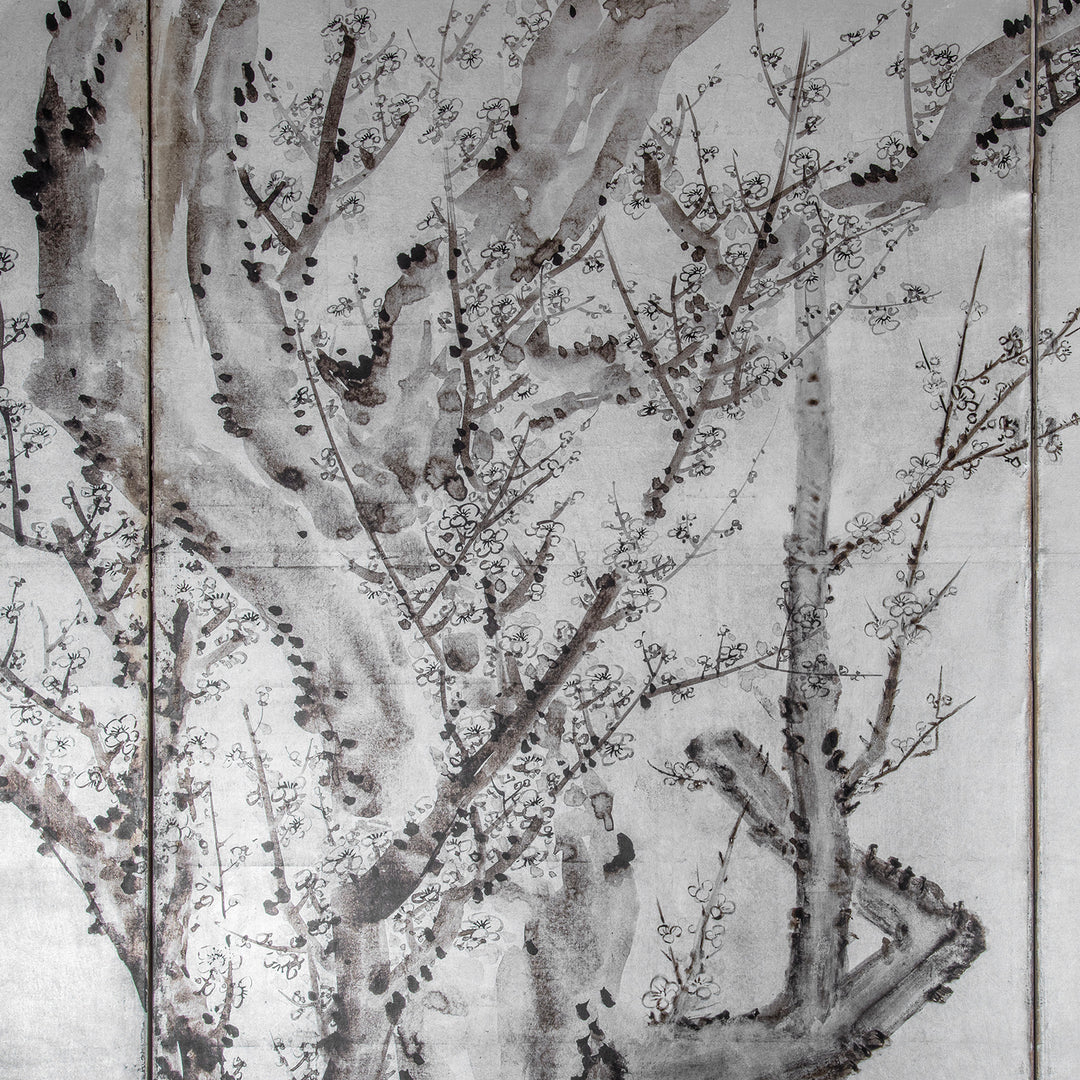 Artwork Detail From Japanese Silver Rinpa Byobu Screen 