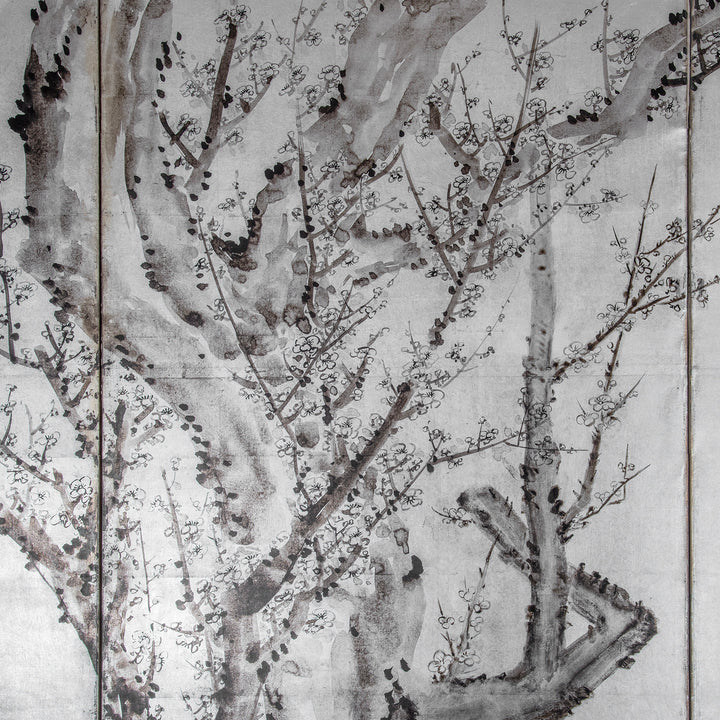 Artwork Detail From Japanese Silver Rinpa Byobu Screen 