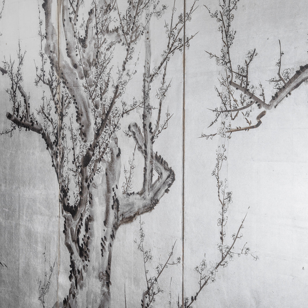 Artwork Detail From Japanese Silver Rinpa Byobu Screen 