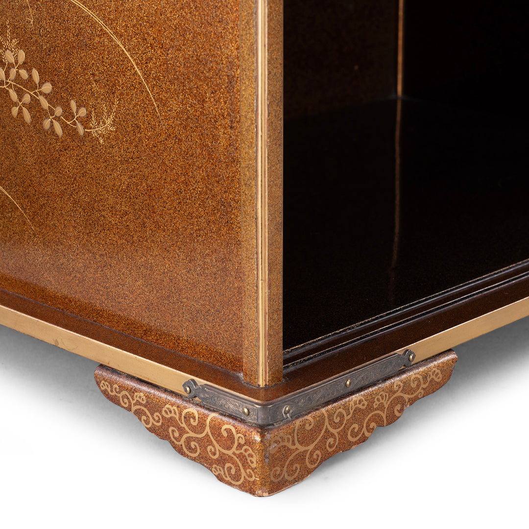 Artwork Detail From Antique Japanese Lacquer Table Shelf  | Indigo Antiques