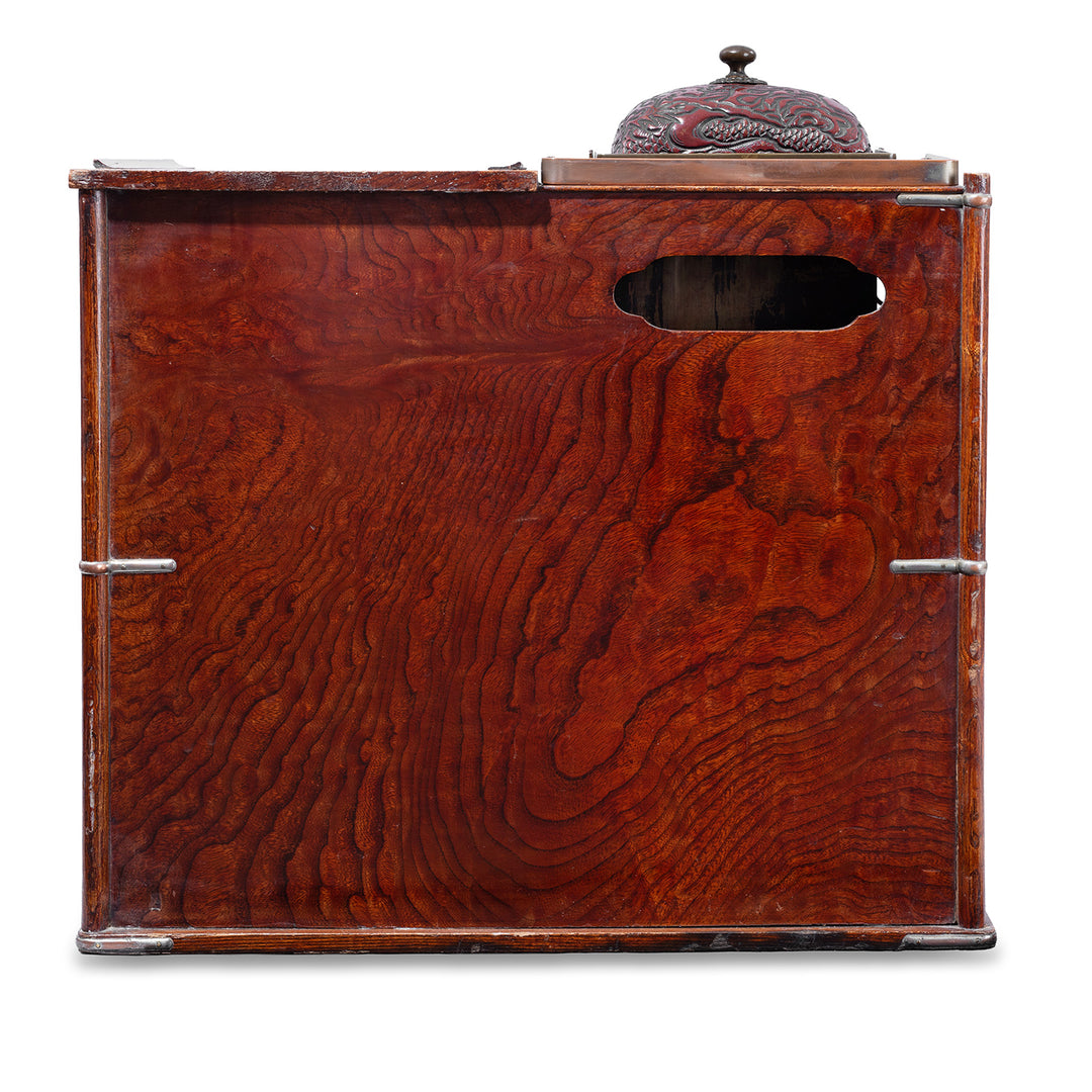 Back Of Antique Japanese Burr Tobacco Stand  | Indigo Antiques