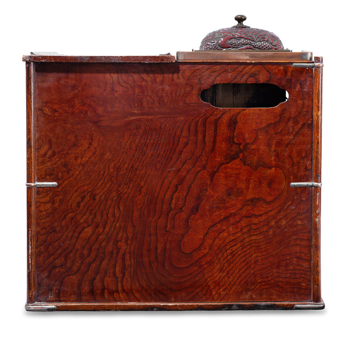 Back Of Antique Japanese Burr Tobacco Stand  | Indigo Antiques