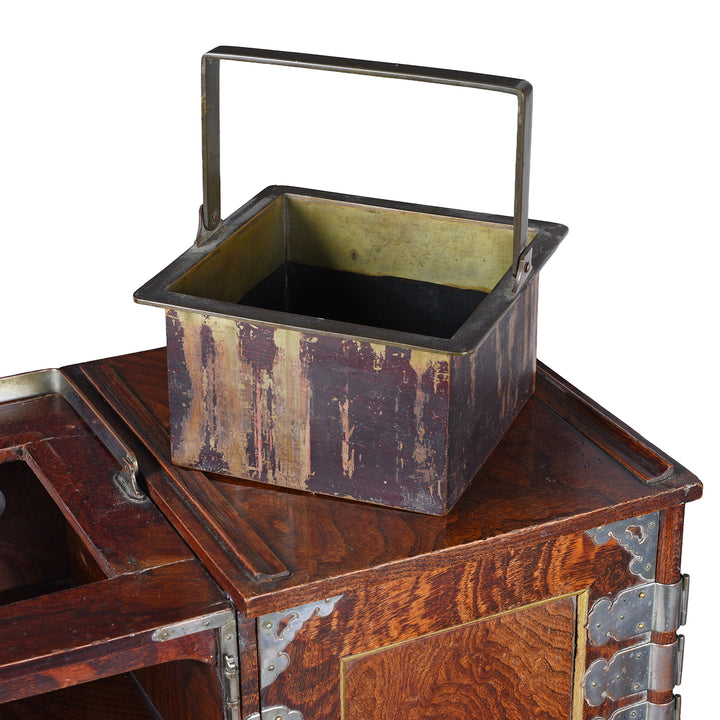 Brazier Detail From Antique Japanese Burr Tobacco Stand  | Indigo Antiques