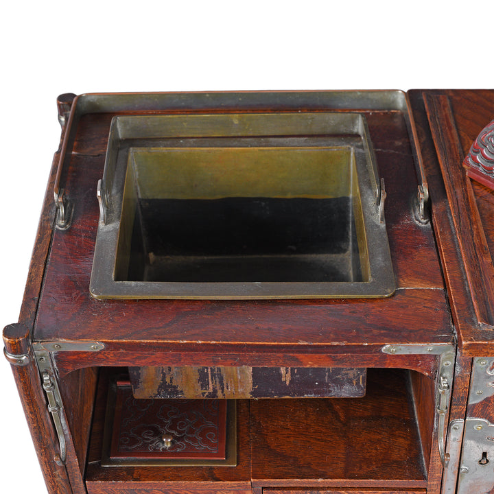 Brazier Detail From Antique Japanese Burr Tobacco Stand  | Indigo Antiques