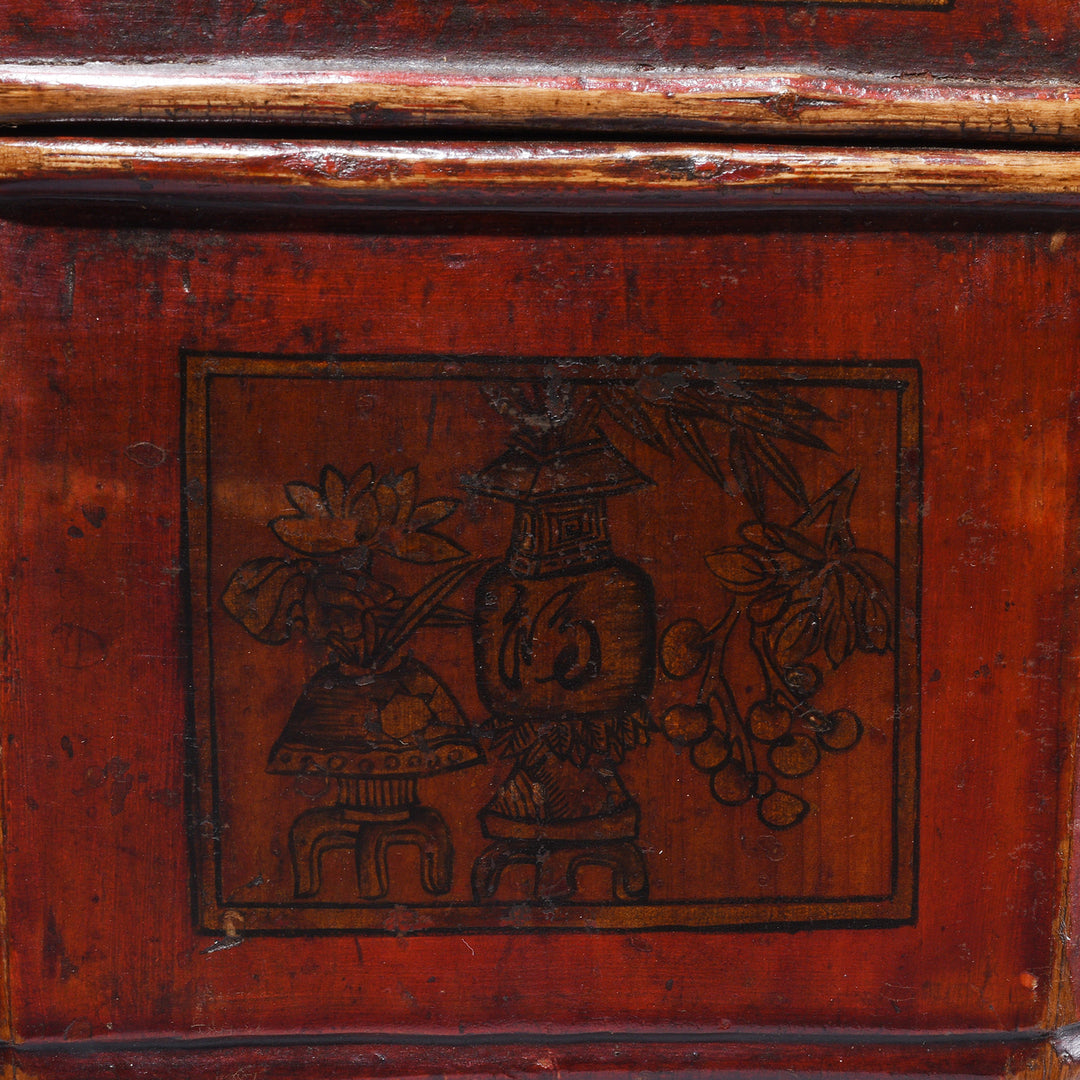 Panel Detail From Antique Chinese Wedding Basket from South China | Indigo Antiques