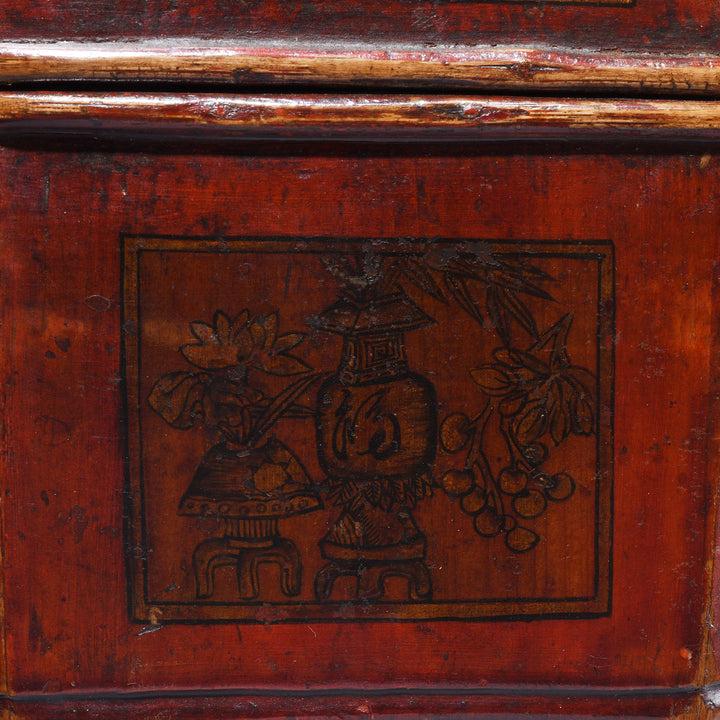 Panel Detail From Antique Chinese Wedding Basket from South China | Indigo Antiques