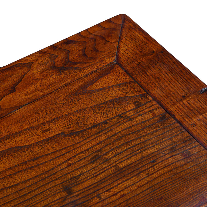 Surface Detail From Antique Elm Chinese Sideboard From Peking