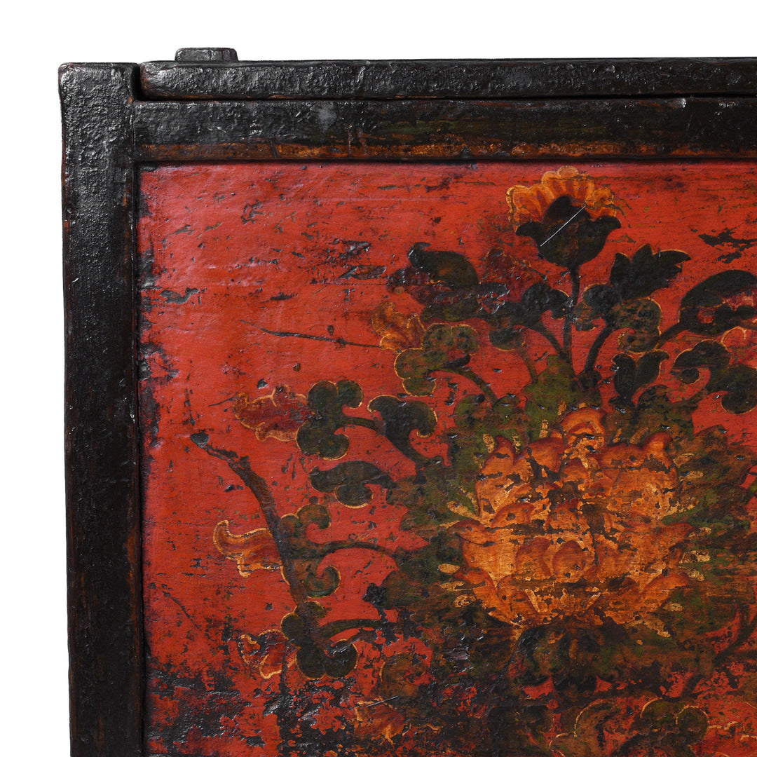 Ccorner Detail From Antique Tibetan Painted Chest On Stand | Indigo Antiques