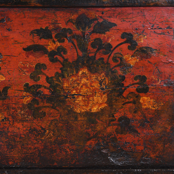 Paintwork Detail From Antique Tibetan Painted Chest On Stand | Indigo Antiques