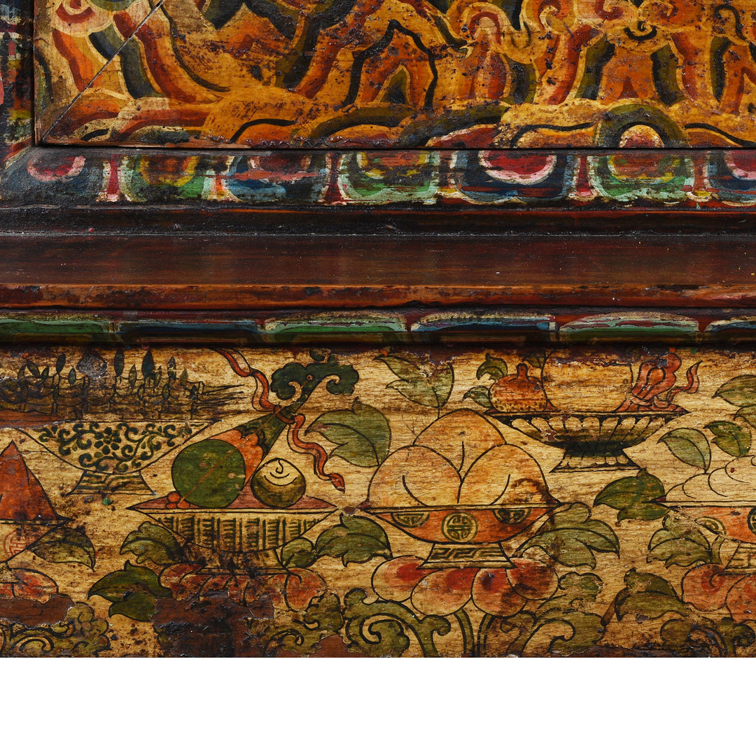 Artwork Detail From Antique Tibetan Painted Torgam | Indigo Antiques